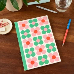 A5 notebook - Pink and green Daisy