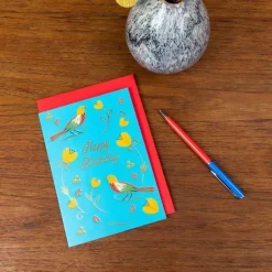 Birthday card - Flower birds