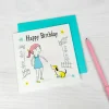 Birthday card - Girl with dog