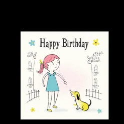 Birthday card - Girl with dog