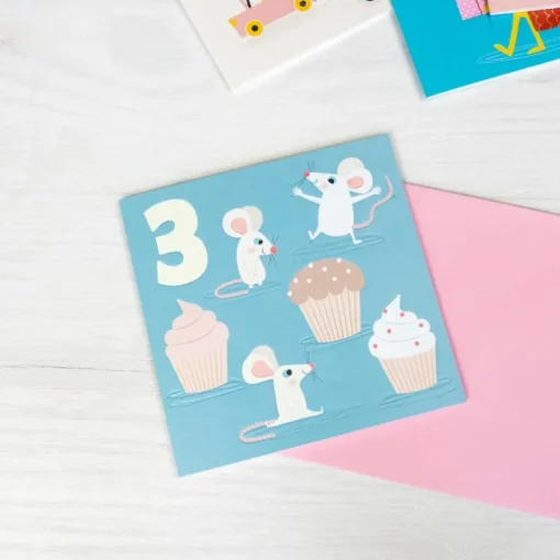 Birthday card - Mouse THREE