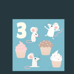 Birthday card - Mouse THREE