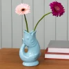 Ceramic fish vase - Aqua blue