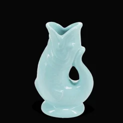 Ceramic fish vase - Aqua blue
