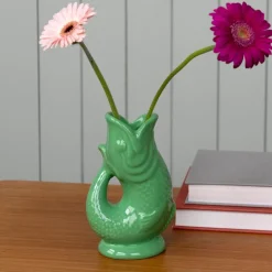 Ceramic fish vase - Green