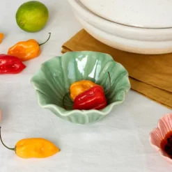 Ceramic flower bowl 13cm - Green