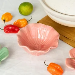 Ceramic flower bowl 13cm - Pink