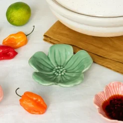 Ceramic flower dish 11cm - Green
