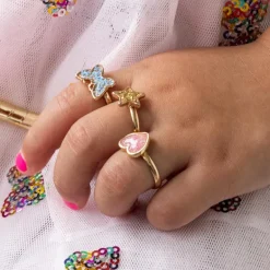 Children's glitter rings (set of 3) - Fairies in the Garden