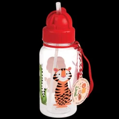 Children's water bottle with straw 500ml - Colourful Creatures
