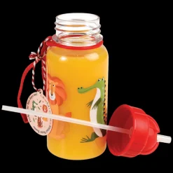 Children's water bottle with straw 500ml - Colourful Creatures