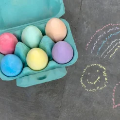 Coloured chalk eggs (set of 6)
