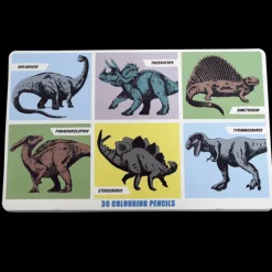 36 colouring pencils in a tin - Prehistoric Land