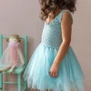 Crochet dress (3-4 years) - Aqua blue