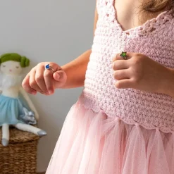 Crochet dress (5-6 years) - Pale pink