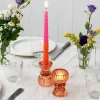 Double ended glass candle holder - Orange