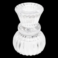 Double ended glass candle holder - Clear