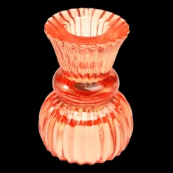 Double ended glass candle holder - Orange