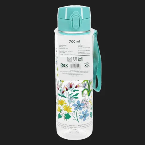 Drinks bottle with push button lid 700ml - Wild Flowers