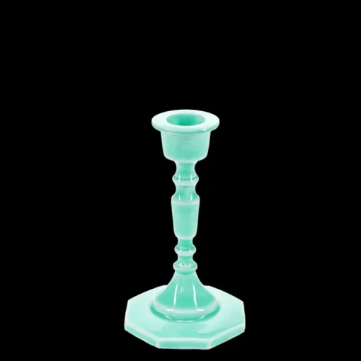 Enamel candlestick (13cm) - Aqua