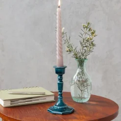 Enamel candlestick (13cm) - Blue