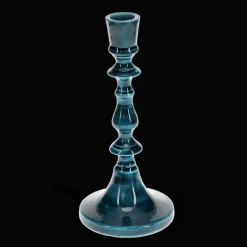 Enamel candlestick (19cm) - Blue