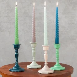Enamel candlestick (13cm) - Blue