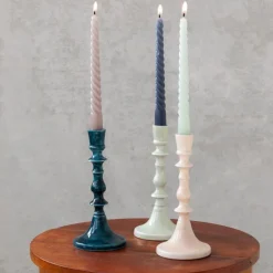 Enamel candlestick (19cm) - Blue