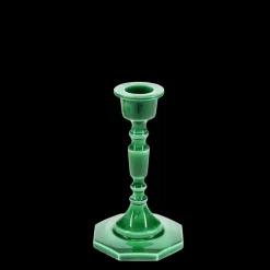 Enamel candlestick (13cm) - Dark green