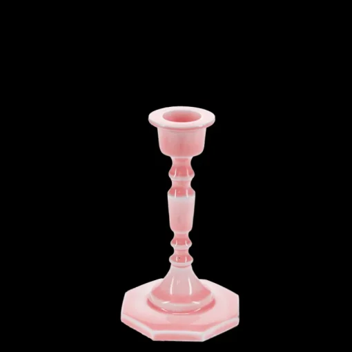 Enamel candlestick (13cm) - Pink