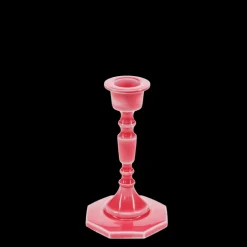 Enamel candlestick (13cm) - Vibrant pink