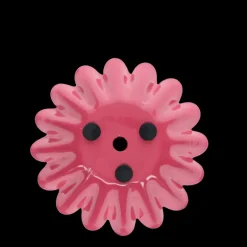 Enamel cupped flower candle holder - Vibrant pink