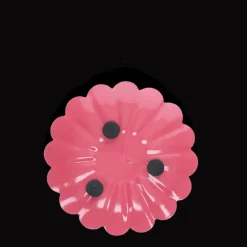 Enamel flat flower candle holder - Vibrant pink