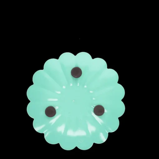 Enamel flat flower candle holder - Aqua