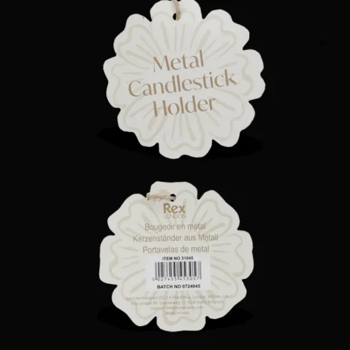Enamel flat flower candle holder - Dark green