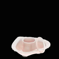 Enamel heart-shaped candle holder - Soft pink