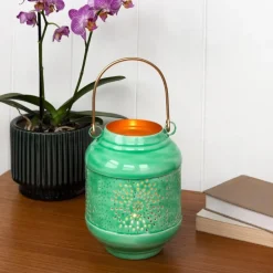 Enamel tealight lantern - Green