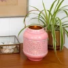 Enamel tealight lantern - Pink