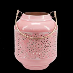 Enamel tealight lantern - Pink