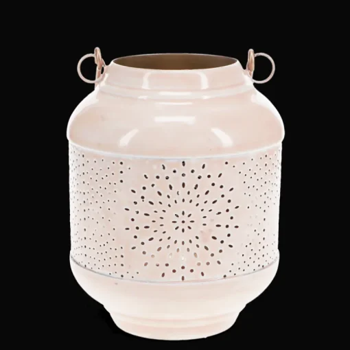 Enamel tealight lantern - Soft pink