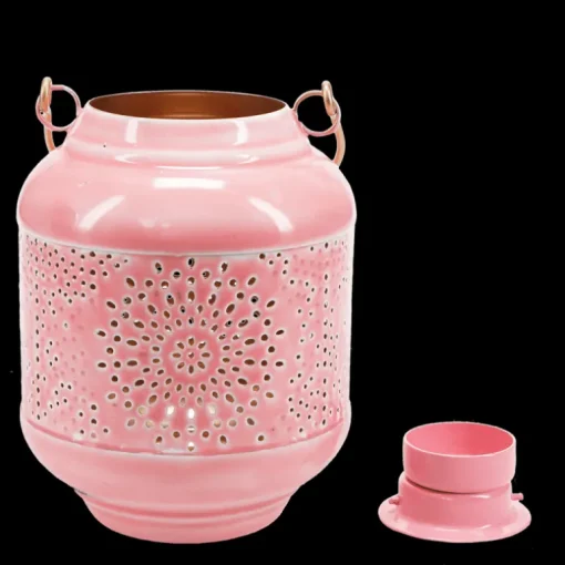 Enamel tealight lantern - Pink