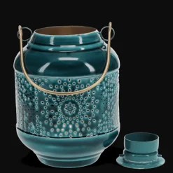 Enamel tealight lantern - Blue
