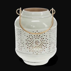 Enamel tealight lantern - Light grey