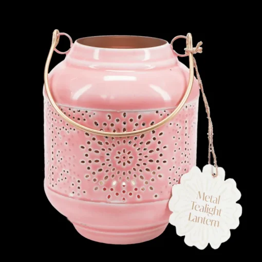 Enamel tealight lantern - Pink