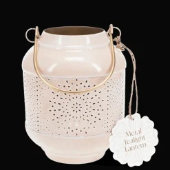 Enamel tealight lantern - Soft pink