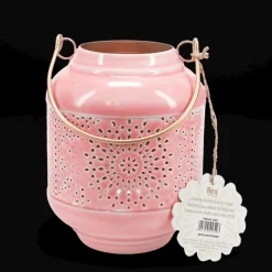 Enamel tealight lantern - Pink