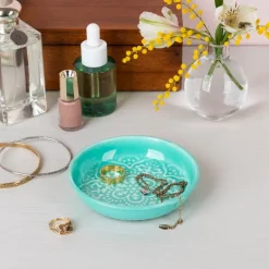 Enamel trinket dish - Aqua