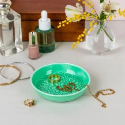 Enamel trinket dish - Green.