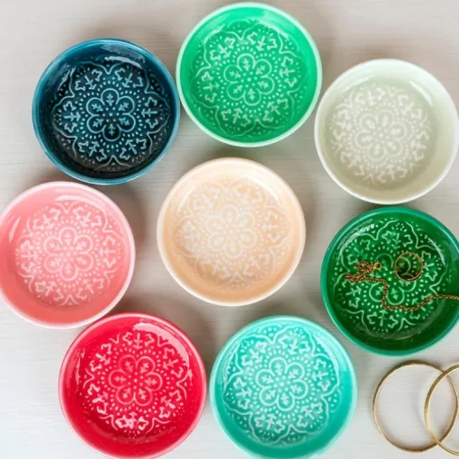 Enamel trinket dish - Soft pink