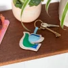 Faux leather keyring - Bird